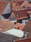 City view The medieval town Muehlhausen in Thuringia Germany Art Print
